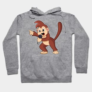 Monkey as Singer with Microphone Hoodie